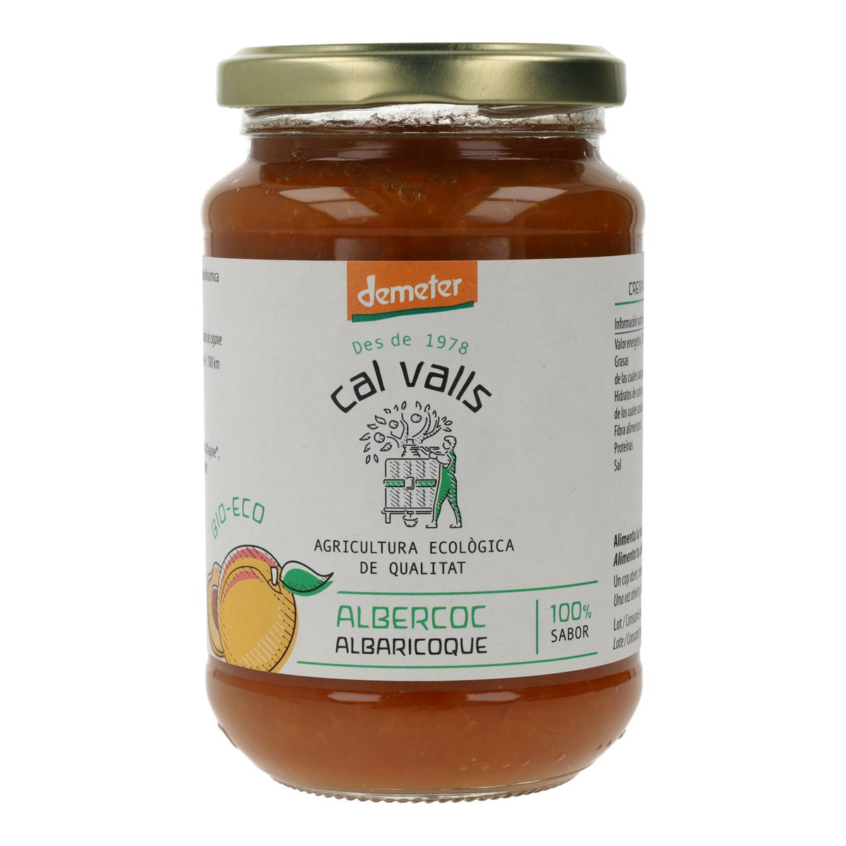 Mermelada de Albaricoque Eco/Demeter Cal Valls 375g