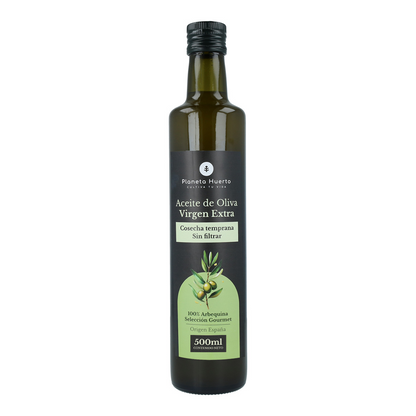 Pack 3x Aceite de oliva virgen extra de cosecha temprana verde sin filtrar Planeta Huerto 500 ml