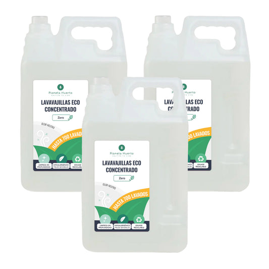 Pack 3xLavavajillas Manual Hipoalergénico Sin perfume Eco Planeta Huerto 5l