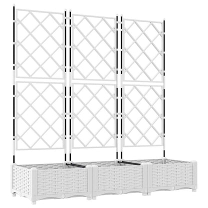 Macetero De Jardín 3 Uds. Blanco 120 X 40 X 125,5 Cm Pp_0