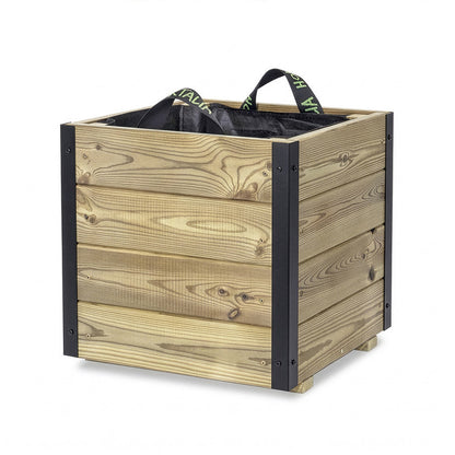 Jardinera Exterior De Madera Con Refuerzo De Aluminio Pun Al Hortalia 40x40x40 Cm_3