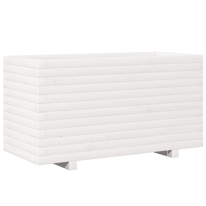 Jardinera Madera Maciza De Pino Blanco 90x40x49,5 Cm_0