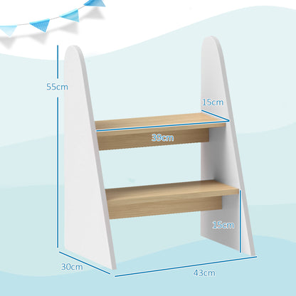 Escada De Apoio Para Crianças Aiyaplay Mdf E Painel Multicamada Branco 43x30x55 Cm_2