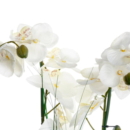 Jarrón De Orquídea Blanca Cerámica H.53_1