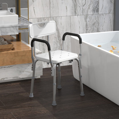 Homcom Silla Ducha Personas Mayores Antideslizante Con Altura Ajustable_4