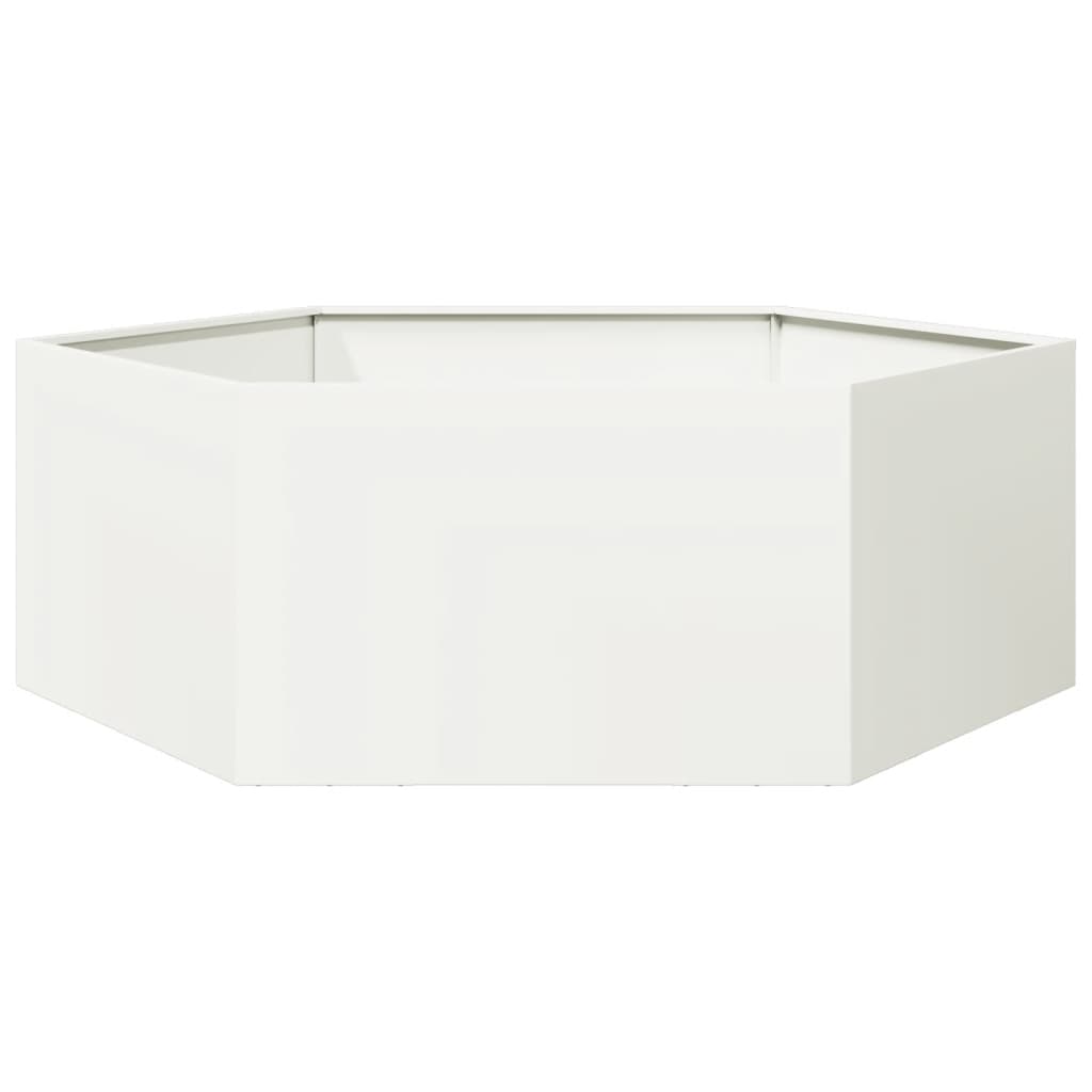 Jardinera Hexagonal Acero Blanco 138x120x45 Cm_0