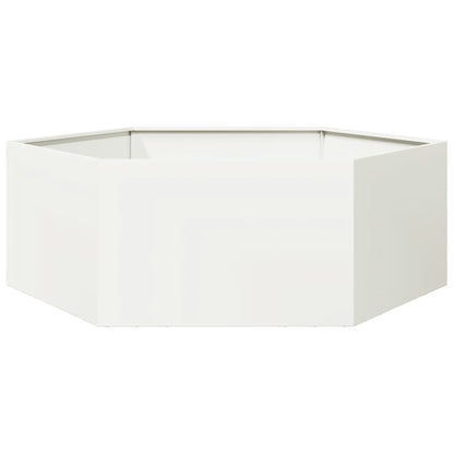 Jardinera Hexagonal Acero Blanco 138x120x45 Cm_0
