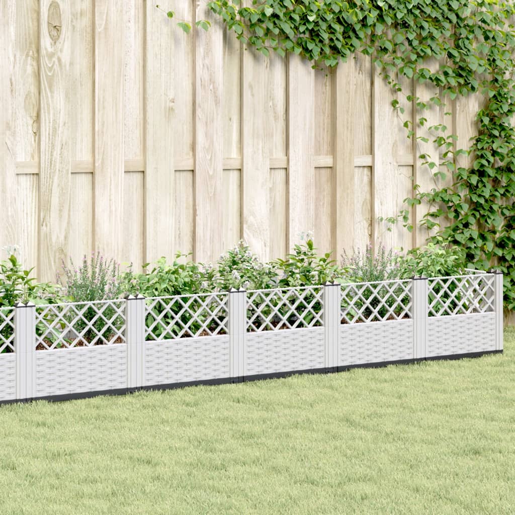 Jardinera Con Clavijas Pp Blanco 363,5x43,5x43,5 Cm_1
