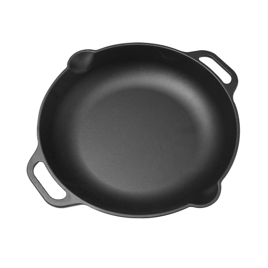 Victoria Paellera Hierro Fundido Esmaltado Inducción 33cm, Apta Fuego, Barbacoa, Horno Cast Iron Skillet, 31947, Negro_0