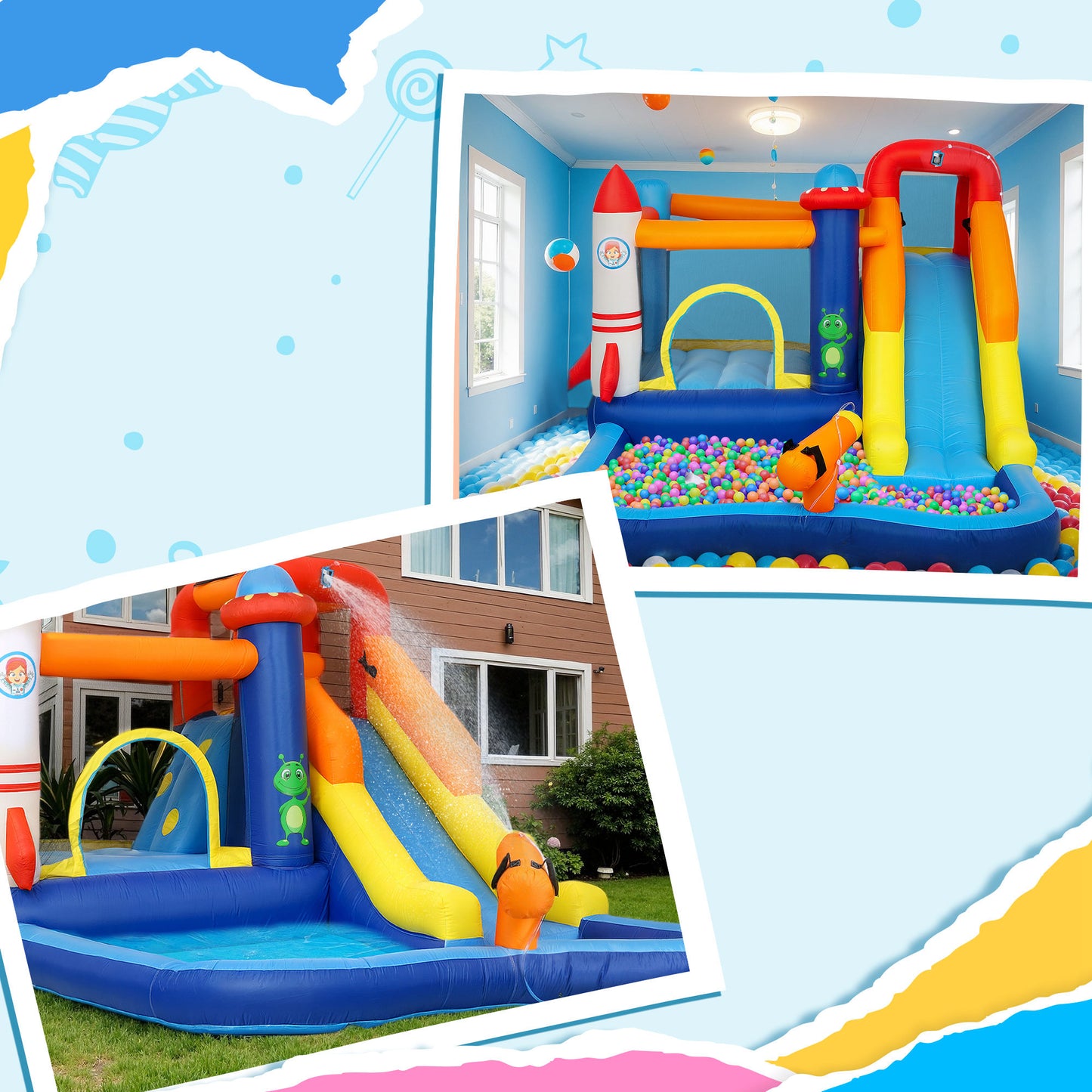 Aiyaplay Castillo Hinchable Grande Con Soplador 5 En 1 360x250x195 Cm Multicolor_3