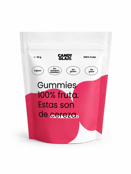 Gummies 100% Fruta Pack De 14 Cereza – Snack Saludable Vegano Sin Azúcares Añadidos_1