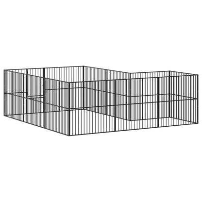 Corralito Para Perros Con 12 Paneles Acero Galvanizado Negro_5