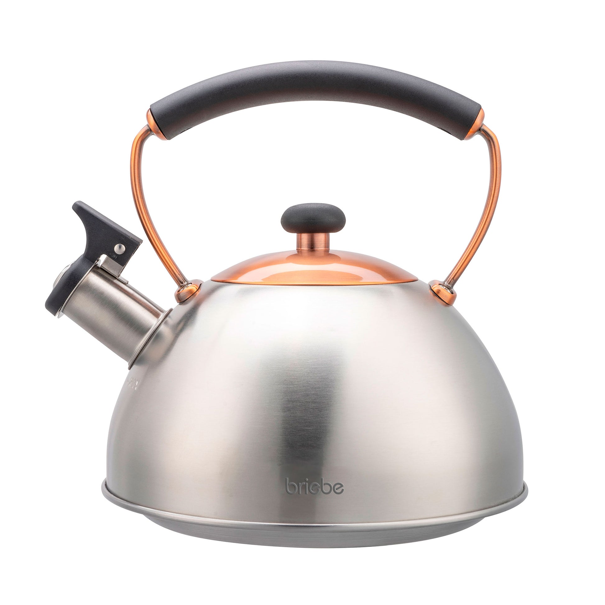 Briebe Tetera Con Silbato, Hervidor De Agua 2,3l, Inducción, Acero Inox, Vintage, Mango Cool Touch, I-bronze_0