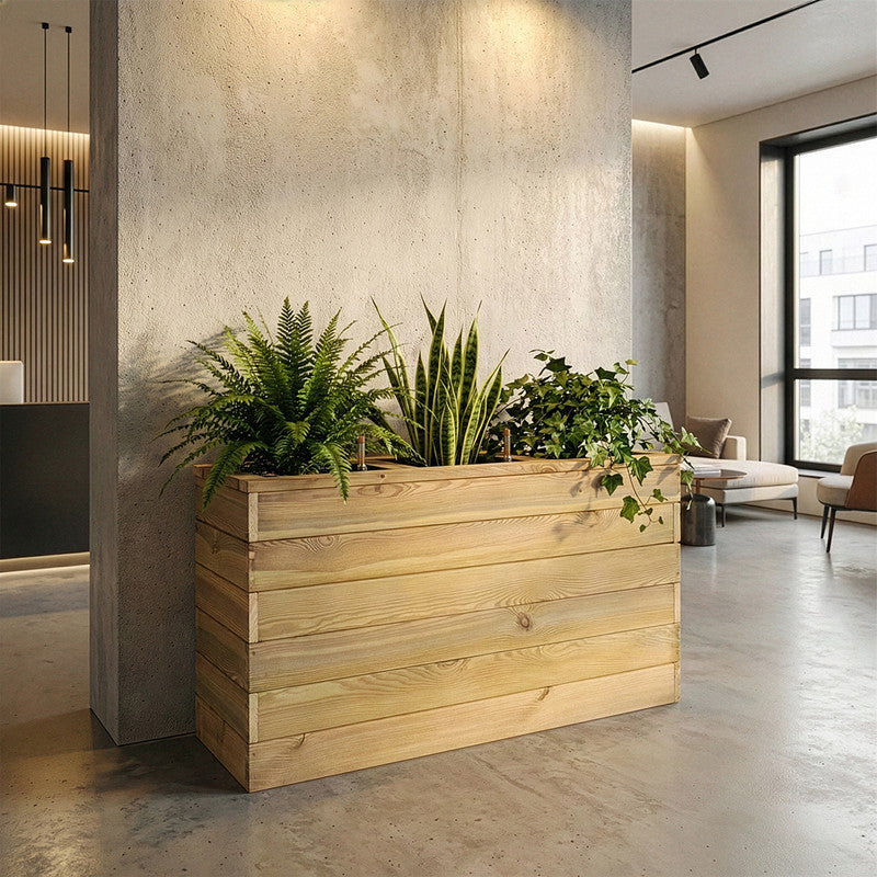 Jardinera Con Autorriego De Madera Nidum Basic Interior Y Exterior Hortalia 110x40x60 Cm_1