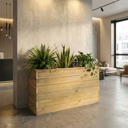 Jardinera Con Autorriego De Madera Nidum Basic Interior Y Exterior Hortalia 110x40x60 Cm_1