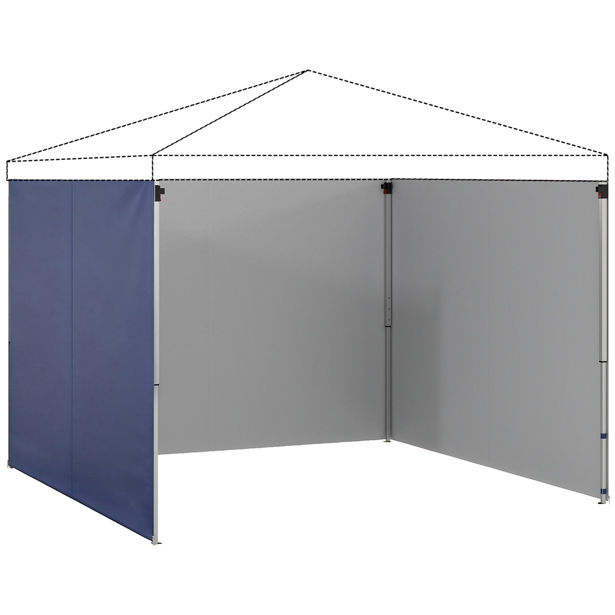 Outsunny 3 Paredes Laterales Para Carpas De 3x3 M Con Cremallera 300x200 Cm_0