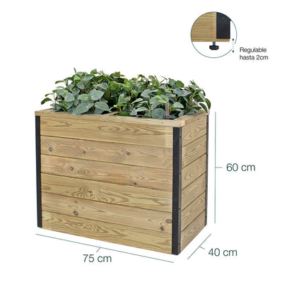 Jardinera Con Autorriego De Madera Nidum Interior Y Exterior Hortalia 75x40x60 Cm_5
