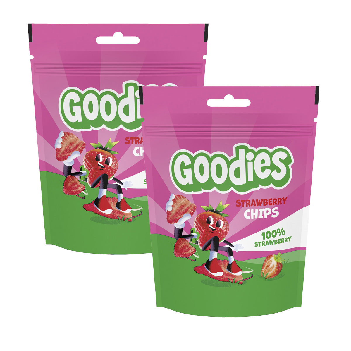Pack 2x Snack Goodies Strawberry Chips 100% Strawberry HERO 12 g