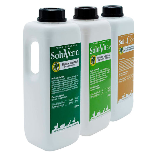 Pack Para Desparasitar Internamente - Previene Coccidios Y Vermes En Gallinas, Faisanes, Conejos - 1L/Producto_0