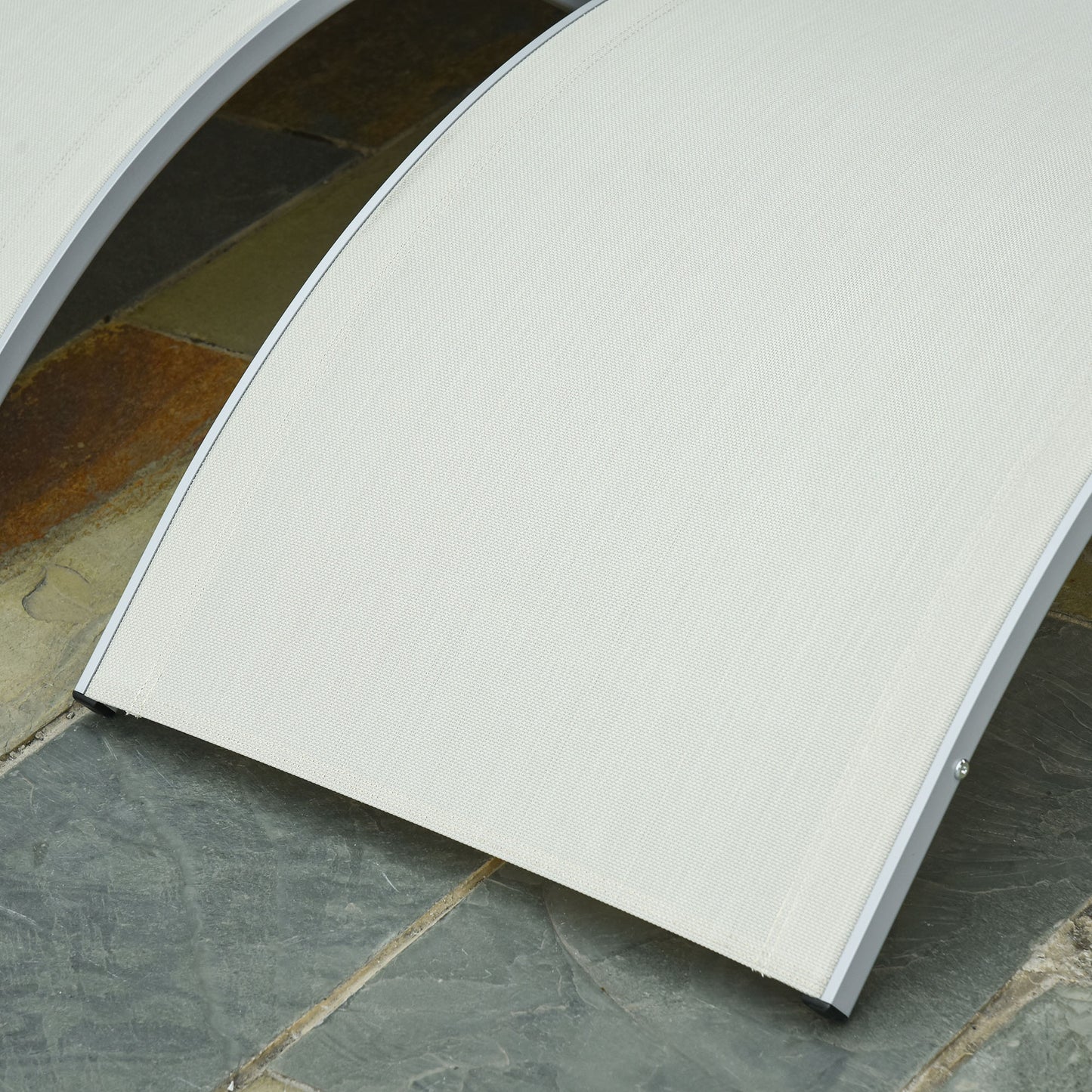 Outsunny 2 Tumbonas Plegables Forma De S Aluminio Texteline Para Terraza Crema_4