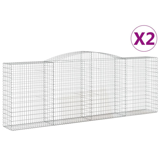 Cestas De Gaviones 2 Uds Forma De Arco Hierro 400x50x140/160 Cm_0