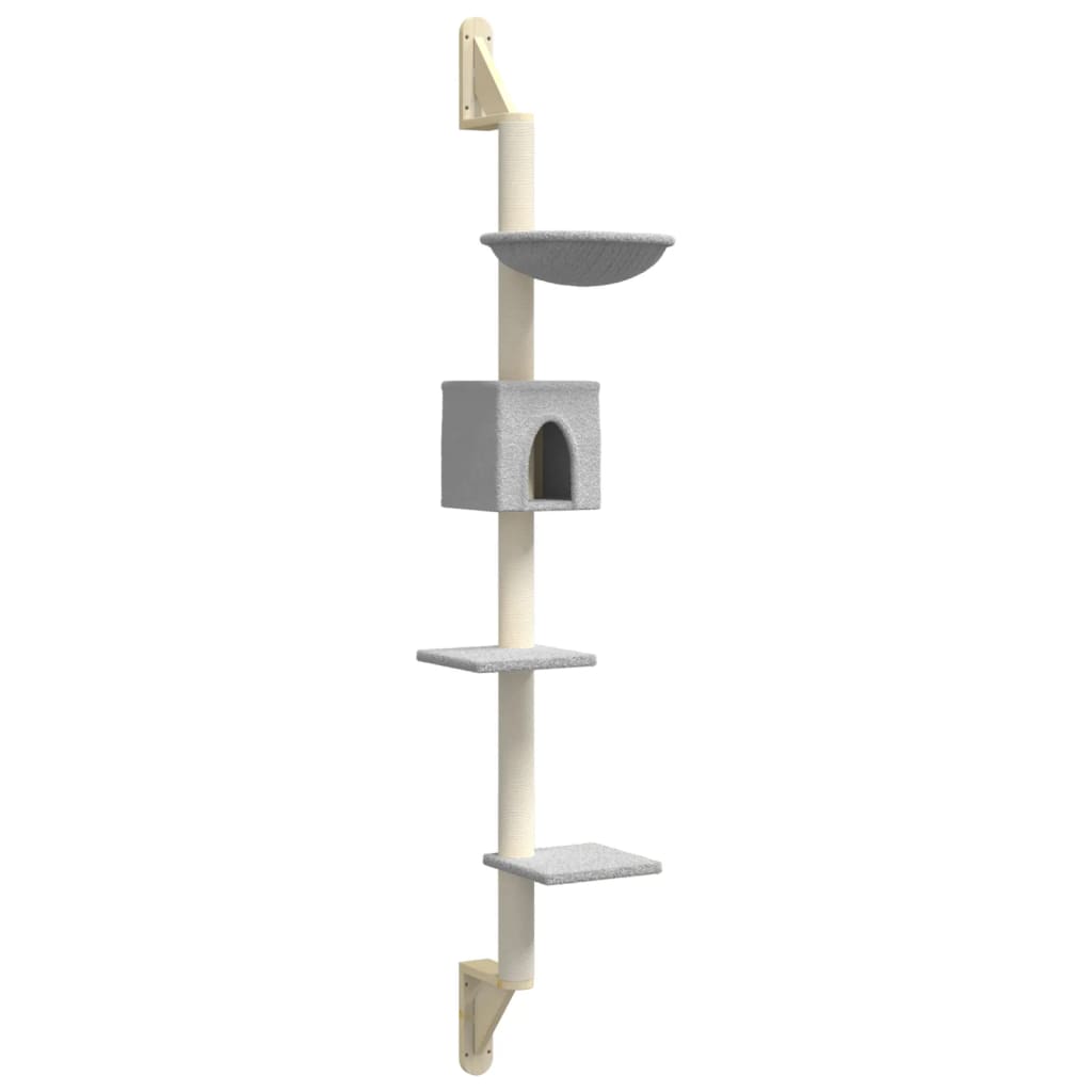 Árbol Rascador Para Gatos De Pared Gris Claro 187 Cm_0