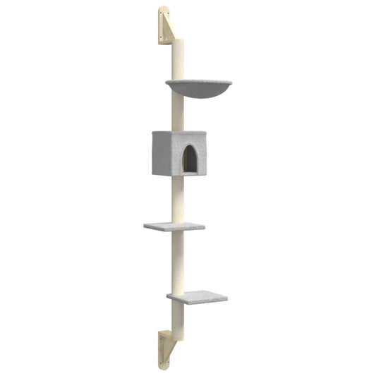 Árbol Rascador Para Gatos De Pared Gris Claro 187 Cm_0
