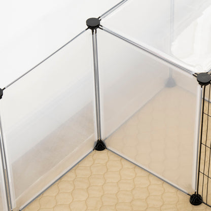 Pawhut Valla Para Mascotas Diy Con 20 Paneles Y Tapete 175x70x45 Cm Blanco_4
