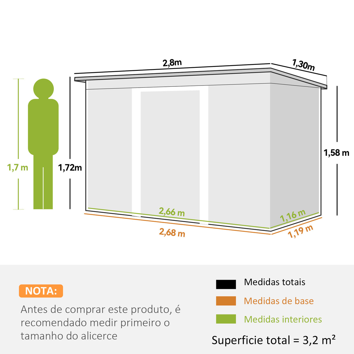 Cobertizo De Jardín Base 3,1 M² Outsunny 280x130x172 Cm Gris Oscuro_2