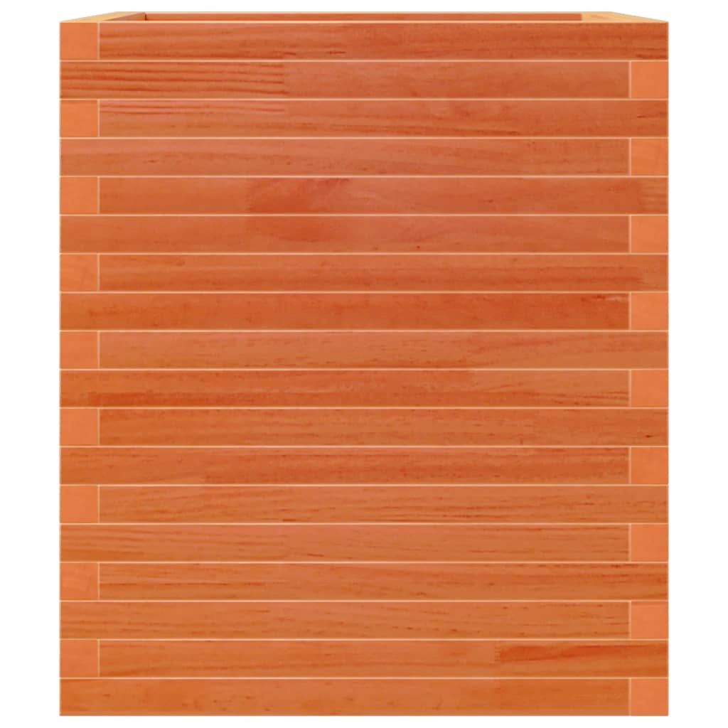 Jardinera De Madera Maciza De Pino Marrón Cera 60x60x68,5 Cm_5