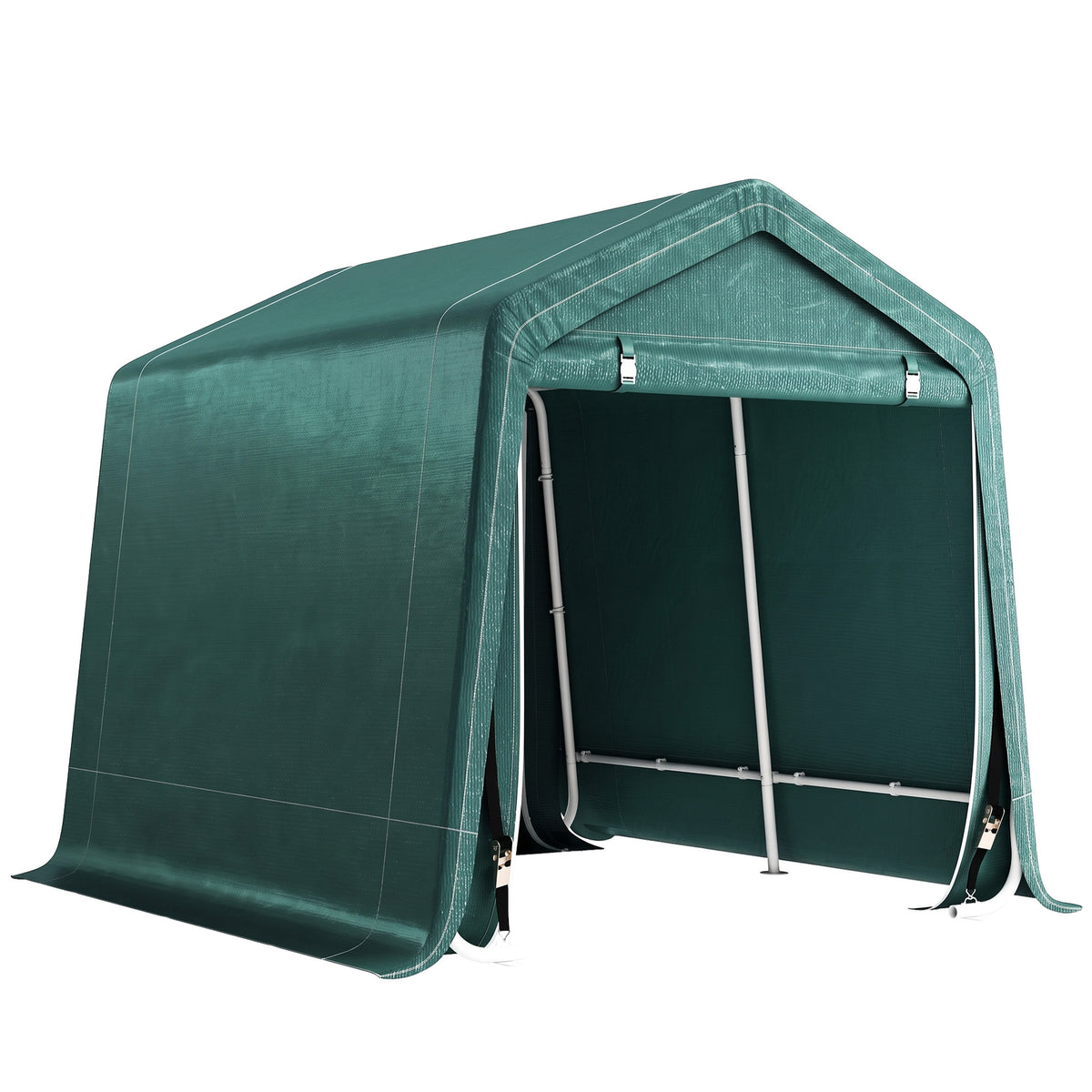 Outsunny Carpa De Jardín Exterior 2,4x2x2 M Con 2 Puertas Con Cremallera Verde_0
