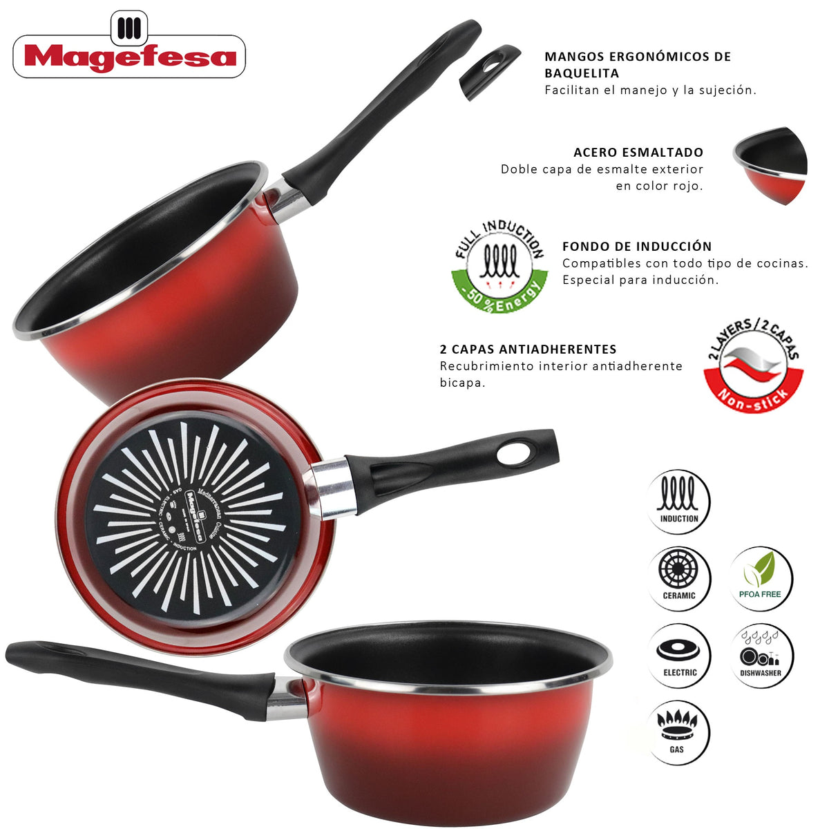 Cazo 'sr' Ø14cm Acero Esmaltado Rojo Magefesa_3