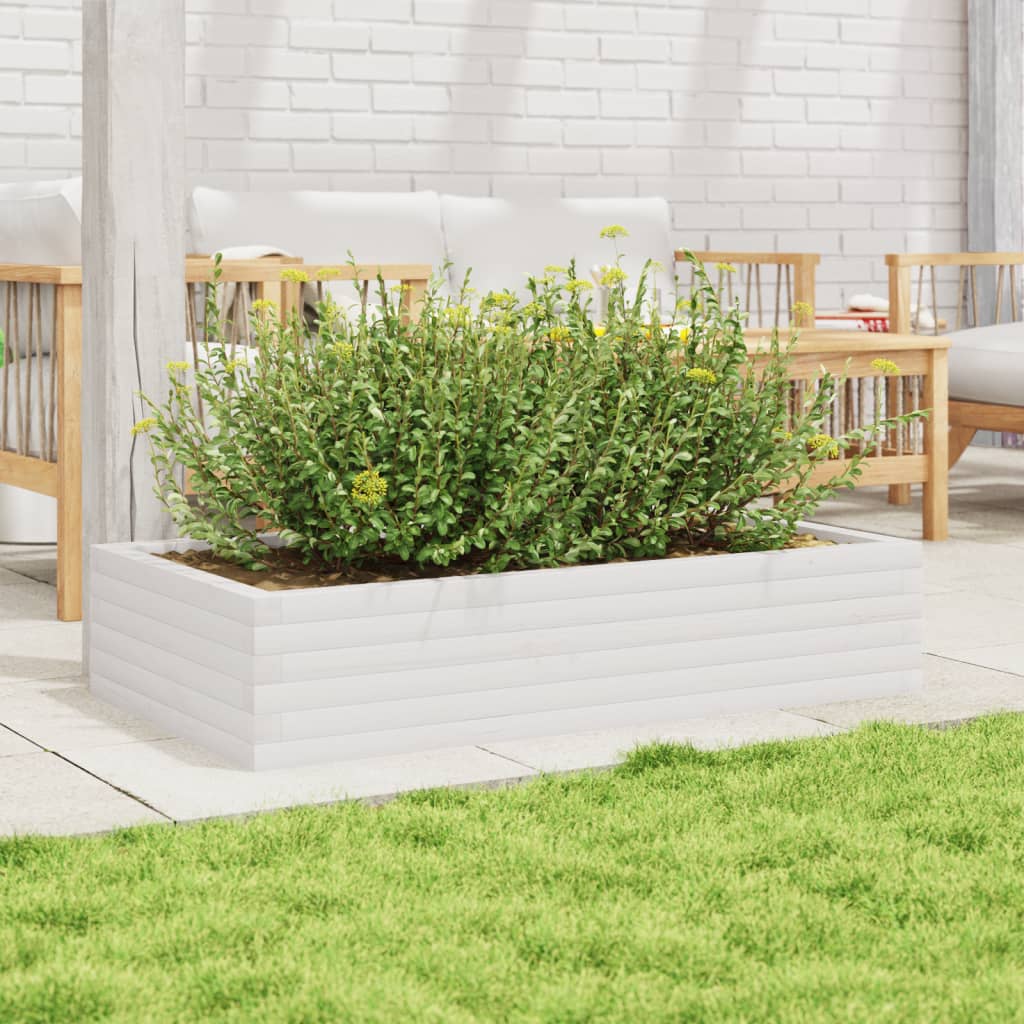 Jardinera De Madera Maciza De Pino Blanco 110x60x23 Cm_2