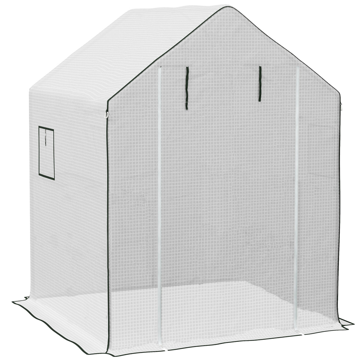 Outsunny Plástico Invernadero 140x143x190 Cm Con Puerta Enrollable Anti-uv_0