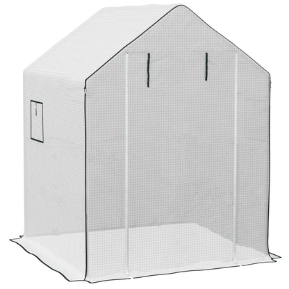 Outsunny Plástico Invernadero 140x143x190 Cm Con Puerta Enrollable Anti-uv_0