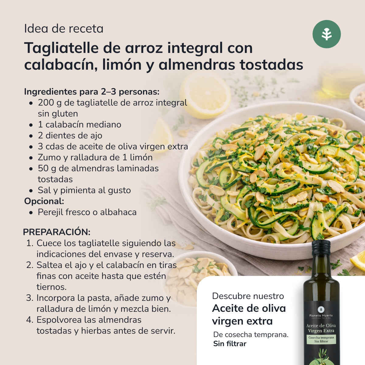 Tallarines de arroz integral ECO sin gluten Planeta Huerto 350 g