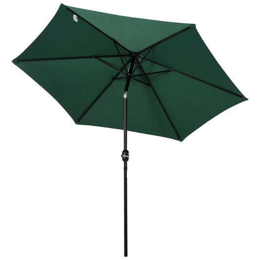 Sombrilla De Jardín Reclinable Con Manivela Outsunny Ø270x235cm Verde_0