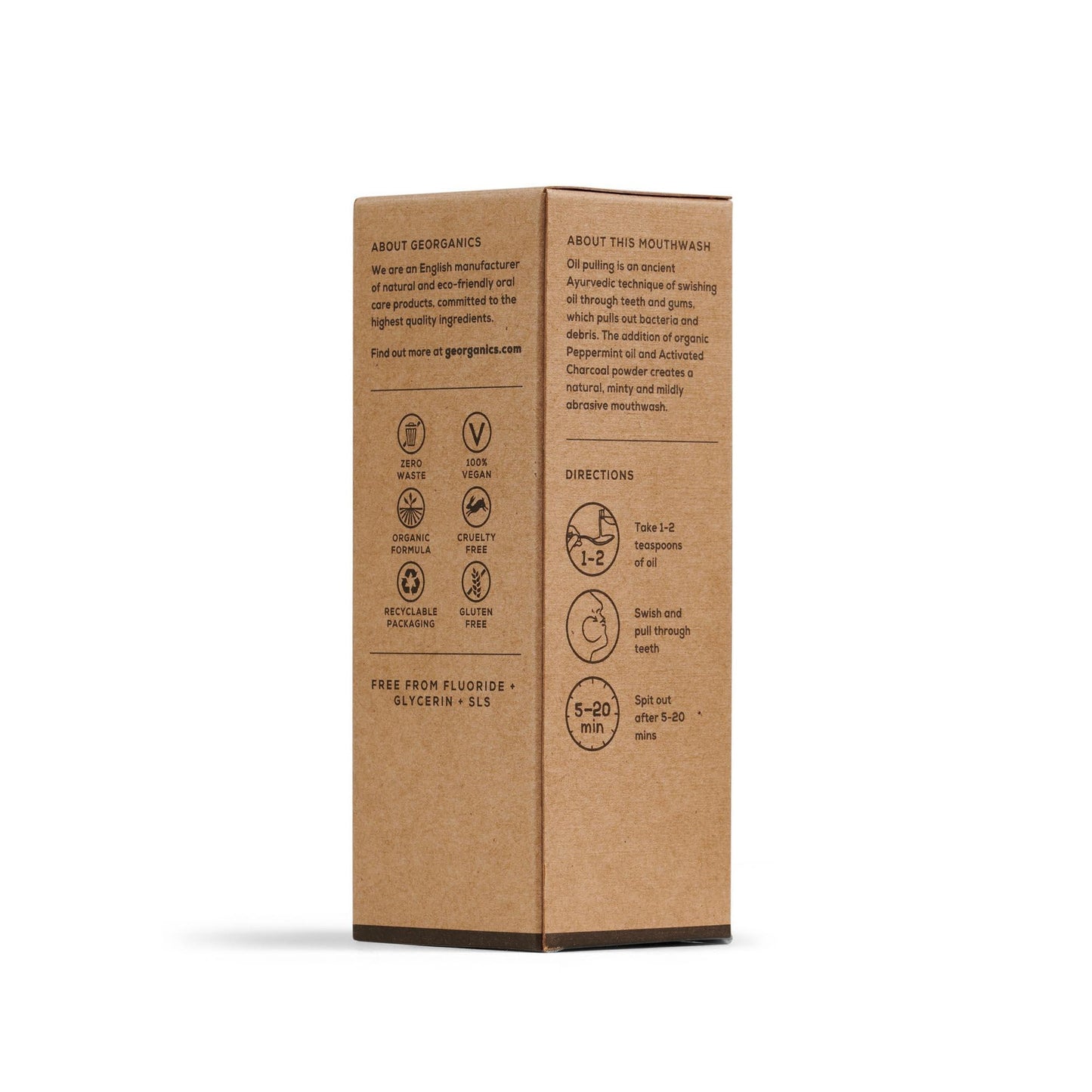 Enjuague Bucal con Aceite de Coco Carbón Activado Georganics 100 ml
