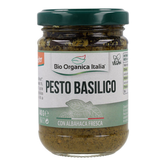 Pesto Basilico Verde de Albahaca Vegano Bio Organica Italia 140 gr