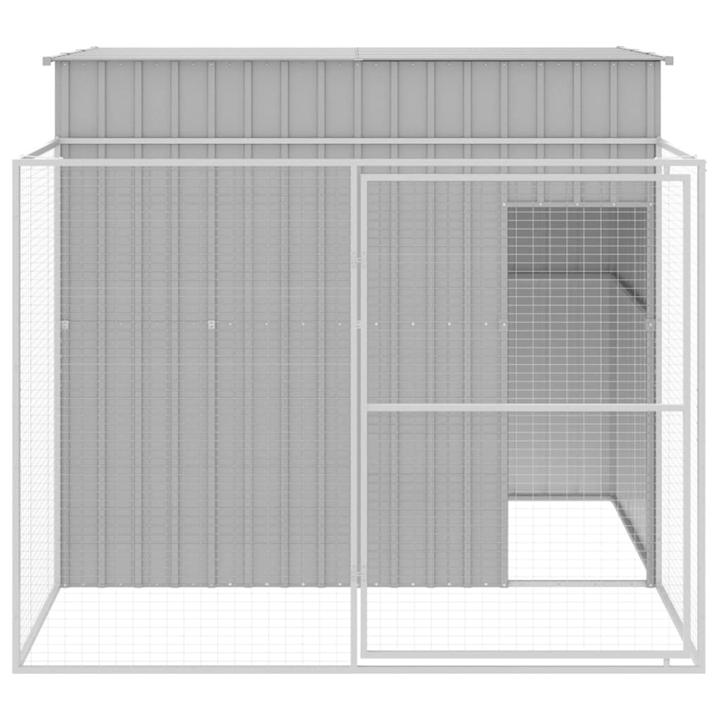 Caseta Perros Corral Acero Galvanizado Gris Claro 214x253x181cm_2