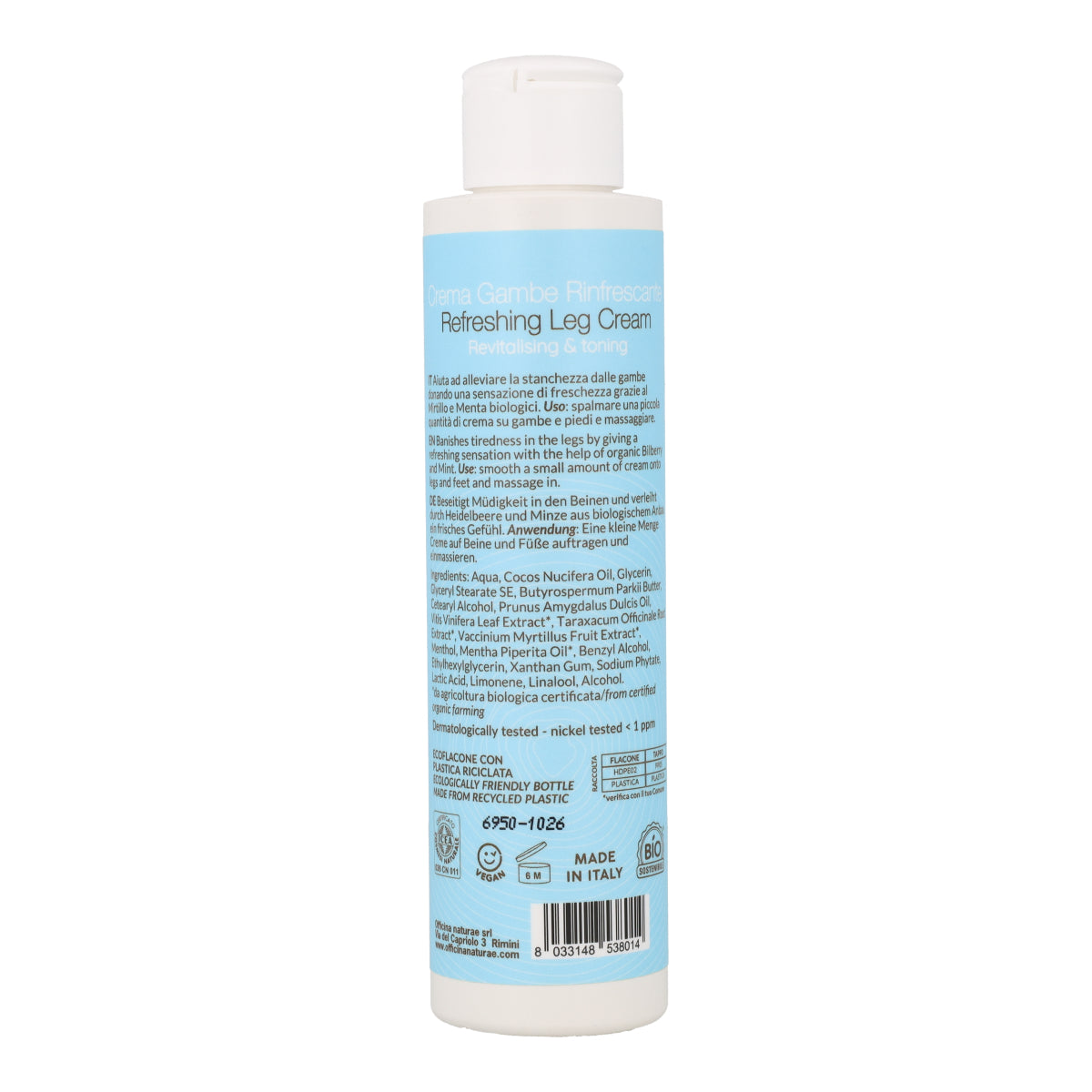 Crema refrescante para piernas y pies Officina Naturae 150 ml