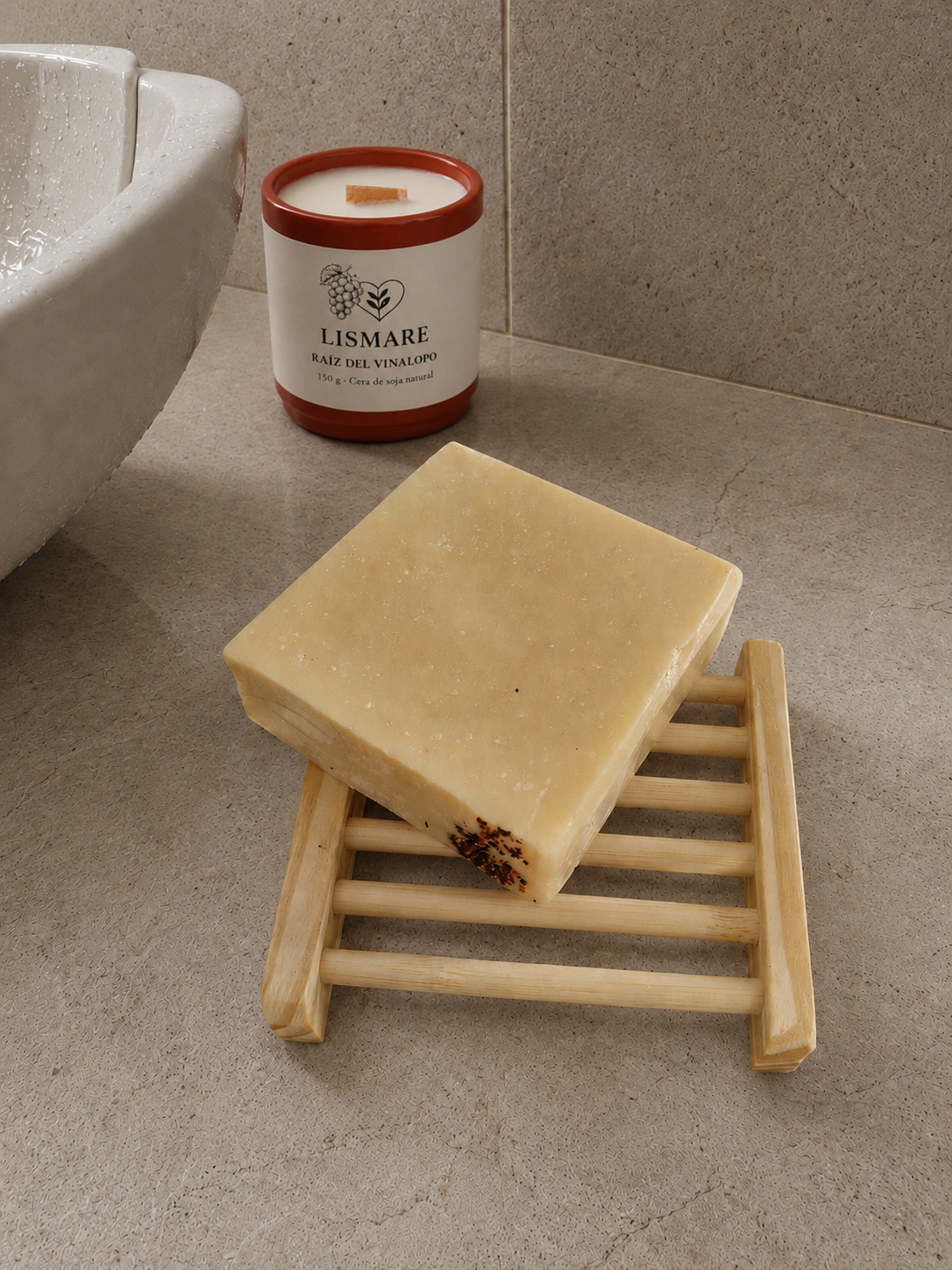 Jabón sólido de uva para rostro y cuerpo, elaborado con uva blanca y aceites vegetales - 100g - Vinaluva - Lismare_3