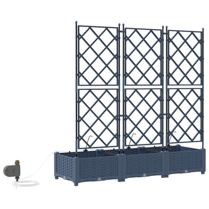 Macetero De Jardín 3 Uds. Gris 120 X 40 X 126 Cm Pp_5