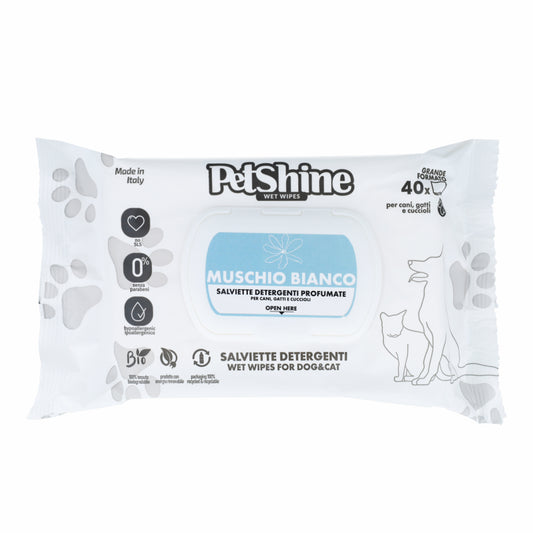 Porrini Toallitas Higiene Perro/Gato,MusgoBlanco Aloe 40ud