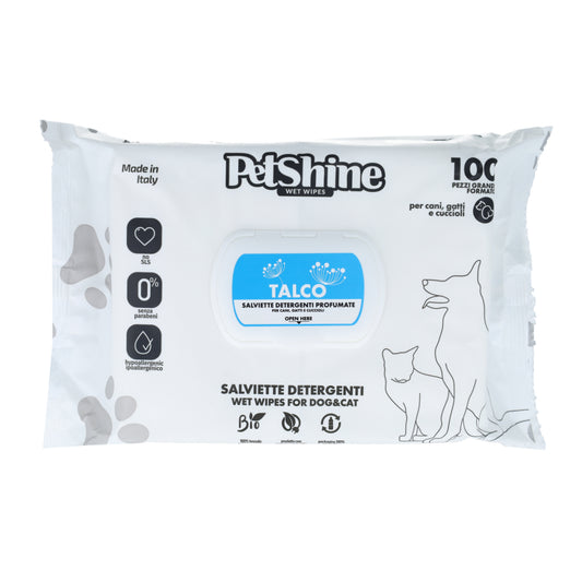 Toallitas Higiene Perro/Gato Talco Porrini 100 toallitas por bolsa