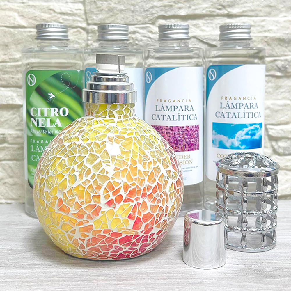 Lámpara Catalítica Mosaico Bicolor + Aroma Lavender Expression 200ml - Elimina Malos Olores, Impurezas Y Perfuma_5