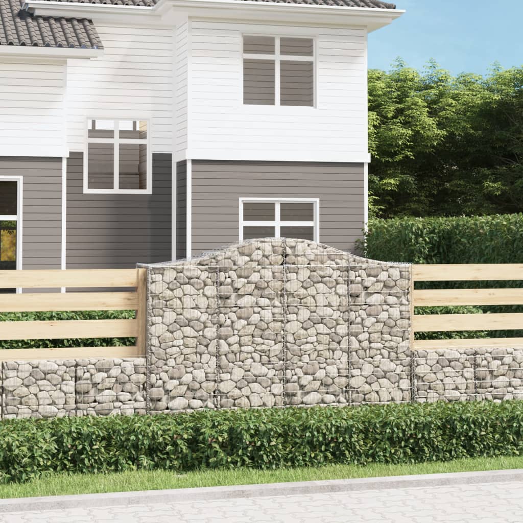 Cestas Gaviones 4 Uds Forma De Arco Hierro 200x50x140/160 Cm_1