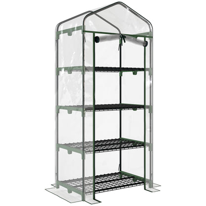 Invernadero De Jardín Outsunny Acero, Pvc Transparente 70x50x160 Cm_0
