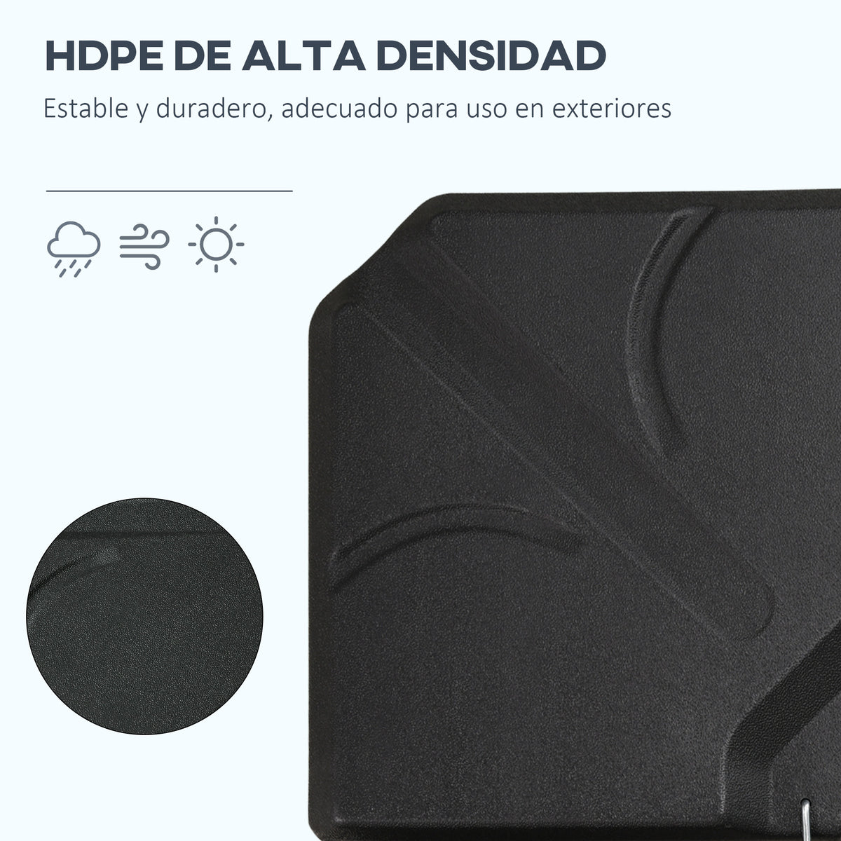 Outsunny Base Para Sombrilla De 4 Piezas Rellenable Con Arena 72 Kg O Agua 56 Kg_5