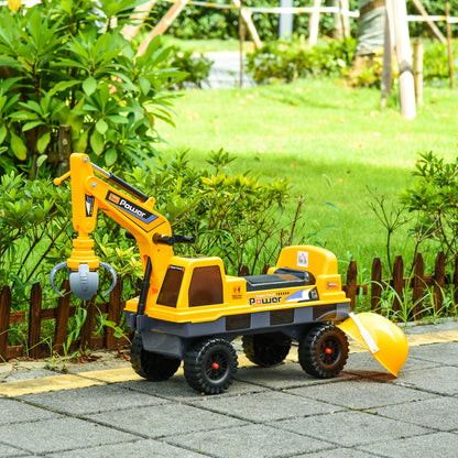 Tractor Sin Pedales Infantil Con Pala Homcom 90x28x58 Cm Amarillo_1